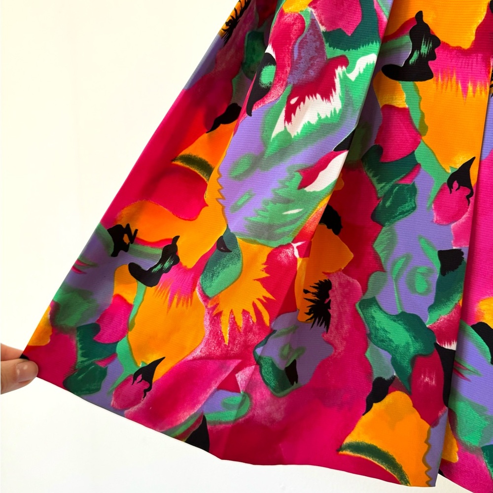 Vintage Floral Pleated Skirt
